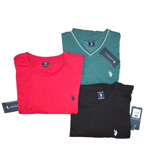 NWT (1) V-neck and ( 2 )  Crew Neck US Polo Assn Men's Short Sleeve Tee - Picture 7 of 7